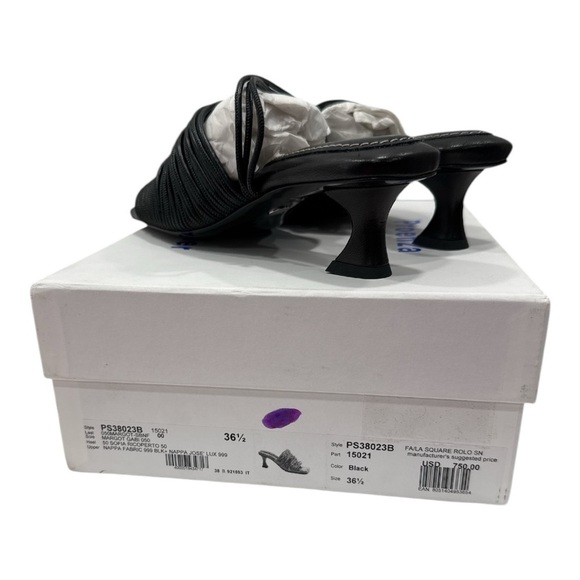 Proenza Schouler Rolo Black Leather Strappy Kitten Heels, Size 36.5 Sandals NWB - Picture 3 of 9